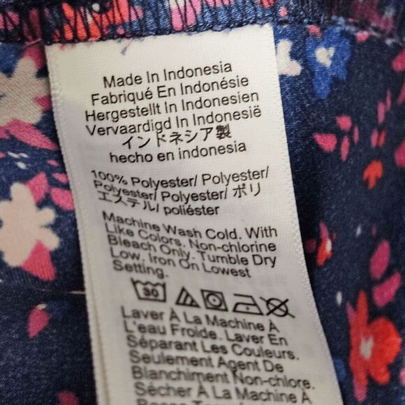 J. Crew Classic-fit collarless puff-sleeve  Long Sleeve Ruffleneck Floral Top Bl - Picture 3 of 5